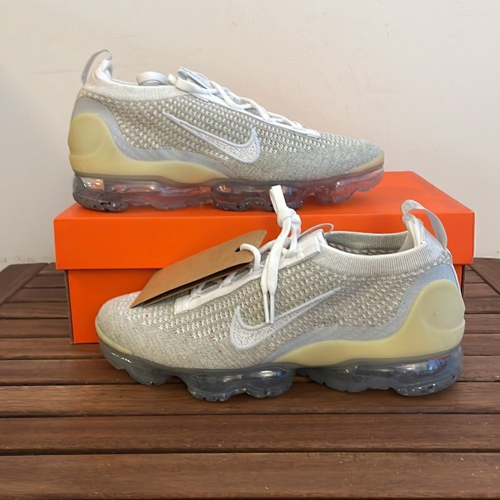 Nike Air Vapormax 2021 Fk White Pure Platinum Women Size 9(Dc4112-100)